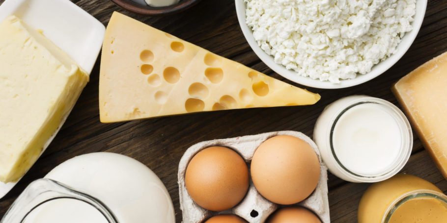 top-view-dairy-products