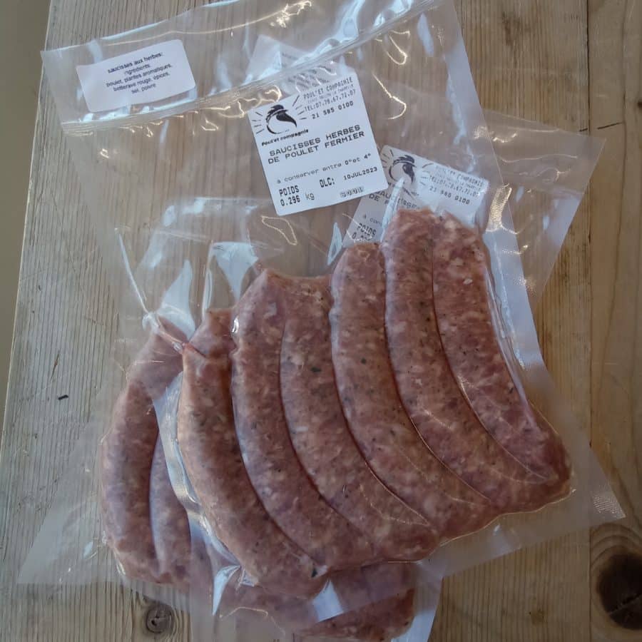 Saucisses poulet aux herbes x6 (300g)