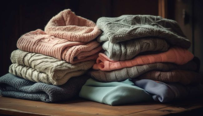 Fluffy cashmere cardigan, warm and elegant design generated by AI